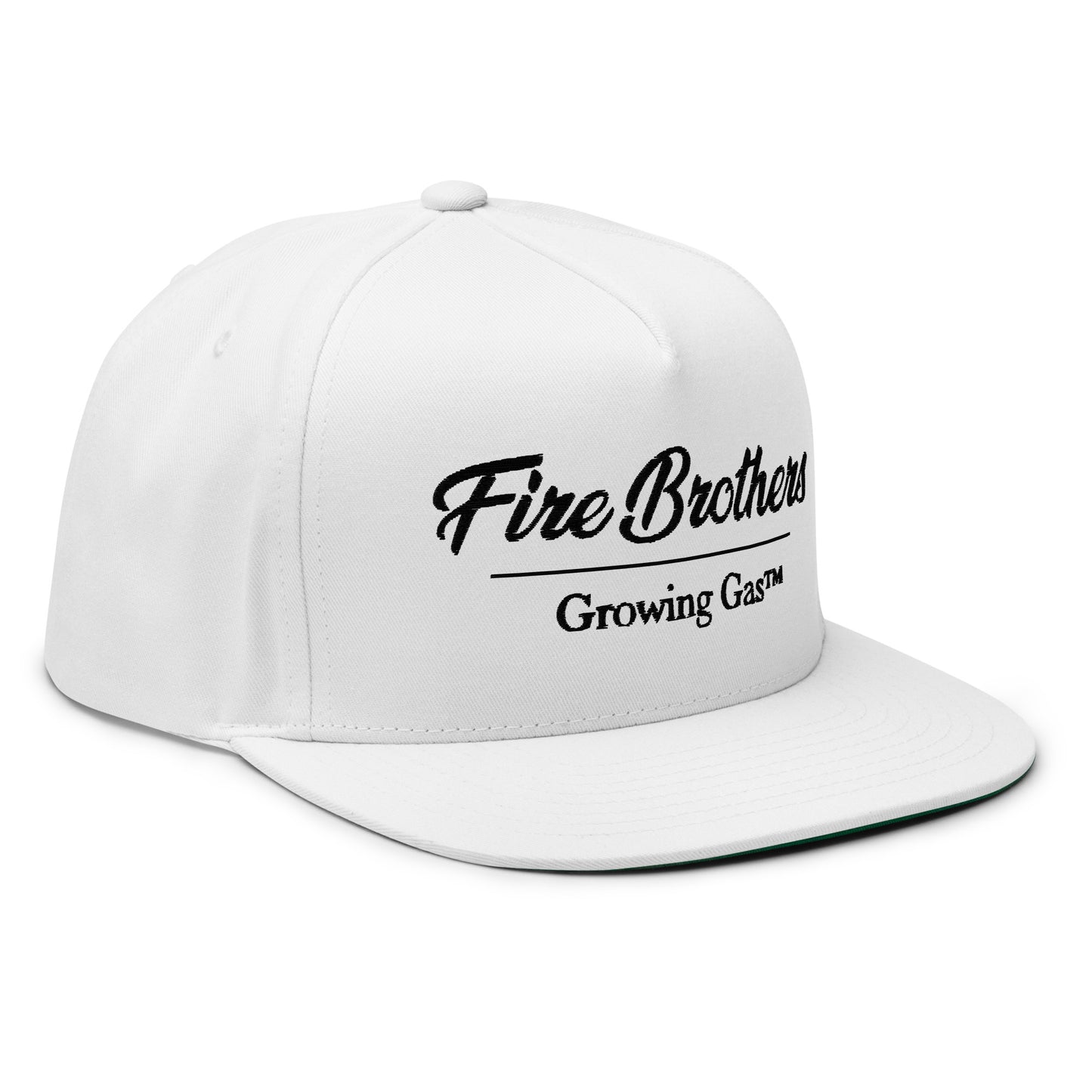 White Flat Bill Cap - Fire Brothers